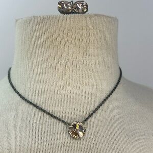 Sabika one stone choker Necklace and earrings